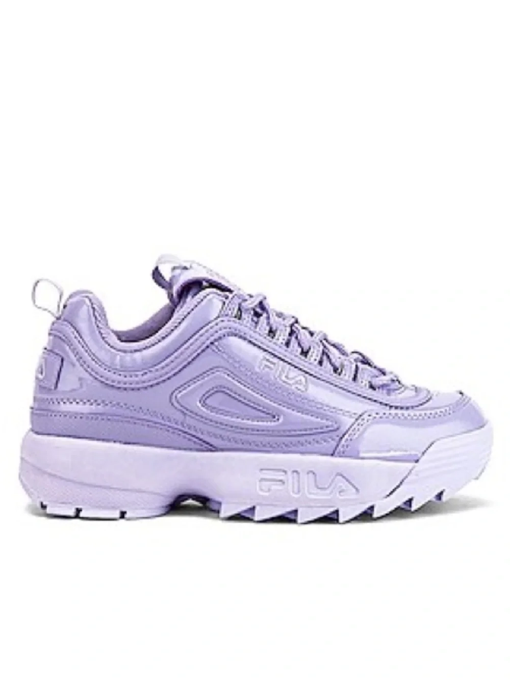 Fila Disruptor II Premium Patent Sneaker Lilac Lavender Purple Womens 6 Platform